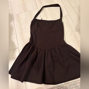 Brown Halter Bubble Dress Size L